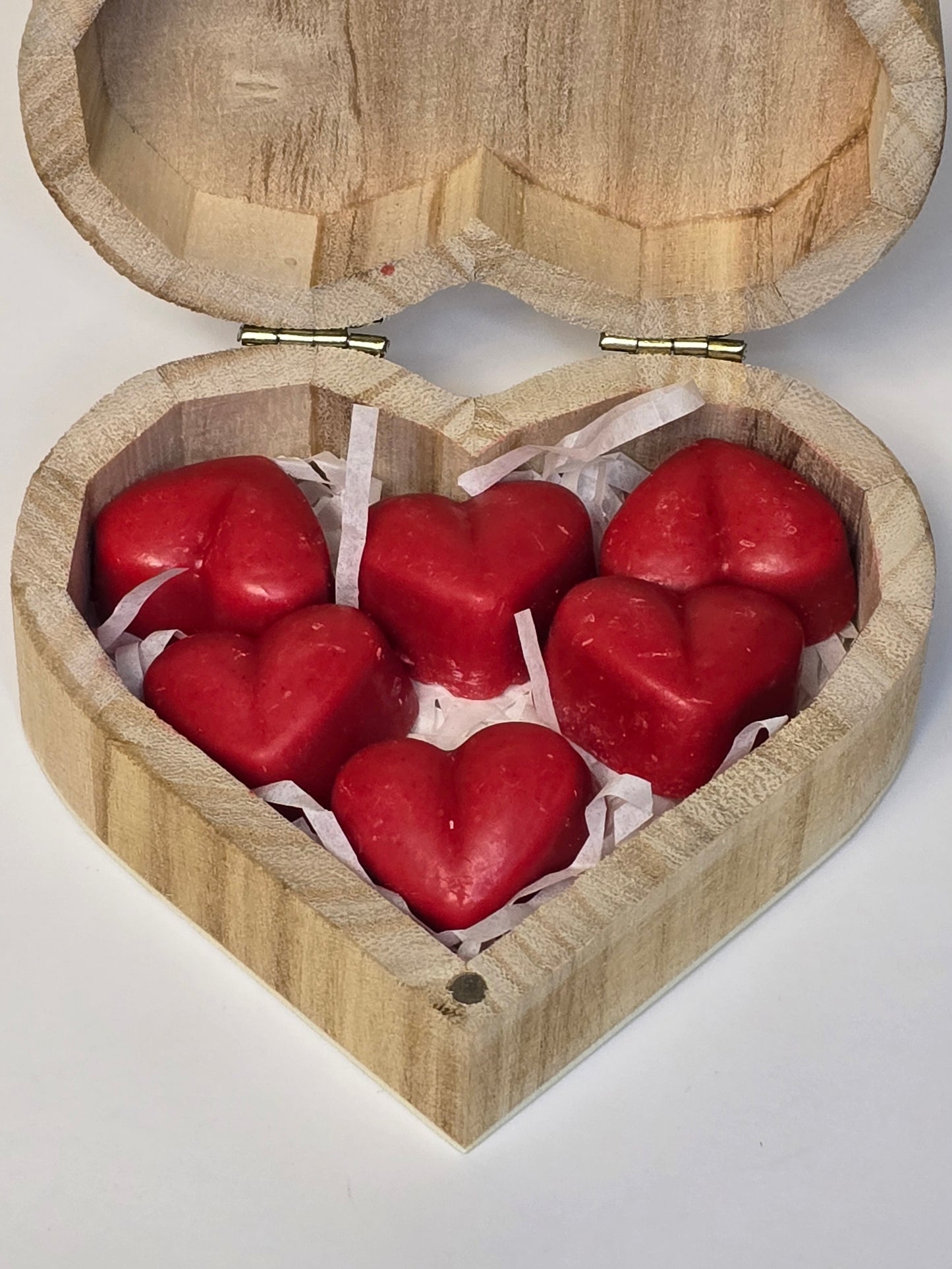 Wooden Heart Box With Roses Wax Melts