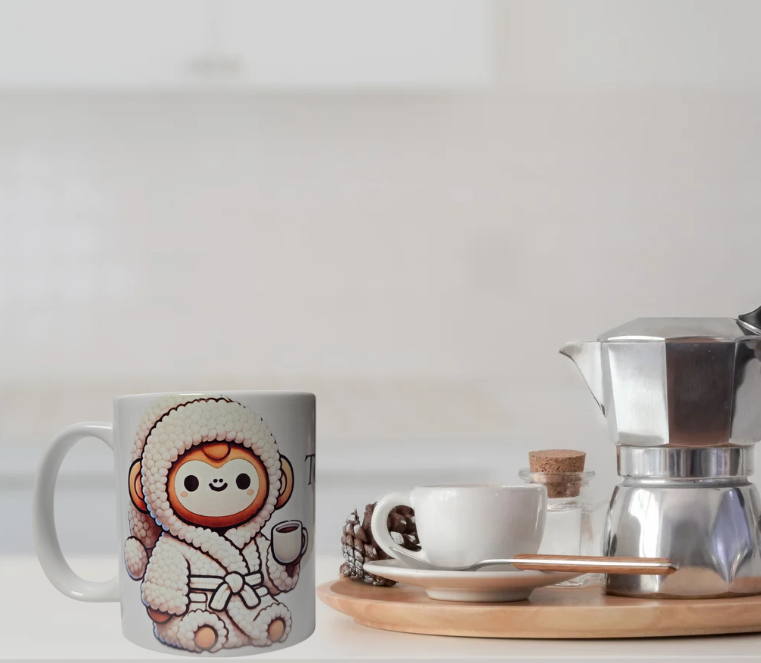 Cozy Monkey Coffee Mug by Andreality