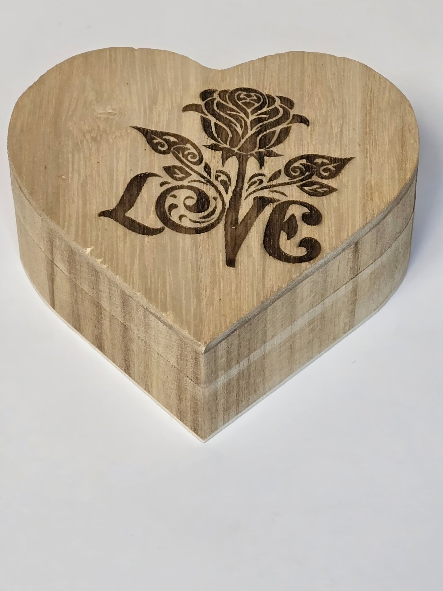 Wooden Heart Box With Roses Wax Melts